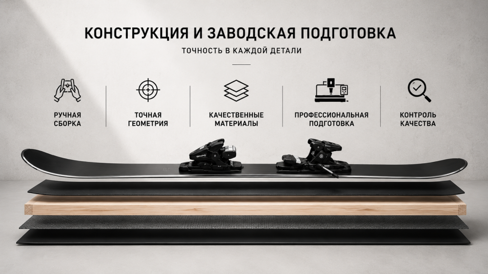 Конструкция и заводская подготовка лыж Van Deer