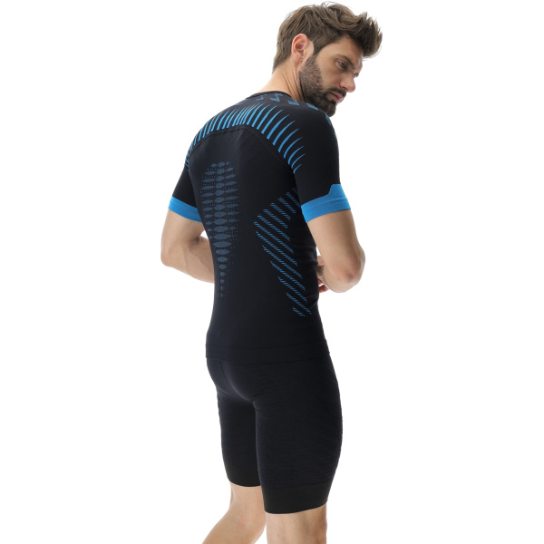 Футболка мужская RUNNING ULTRA1 OW SHIRT SHORT SL_ Black/Atlantic/Atlantic 
